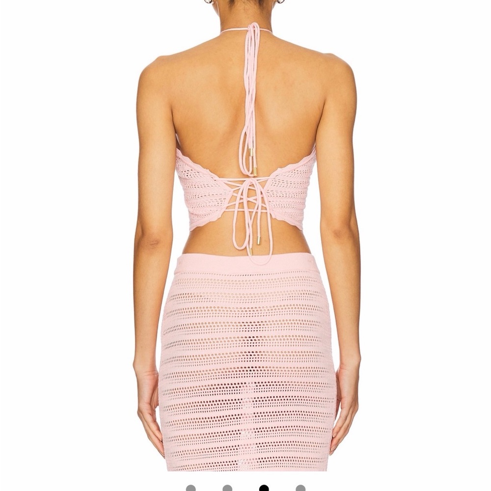 AFRM Pink Crochet Maxi Skirt and halter top - Picture 8 of 8